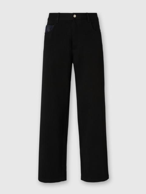 Missoni Denim cargo trousers with chevron knit inserts