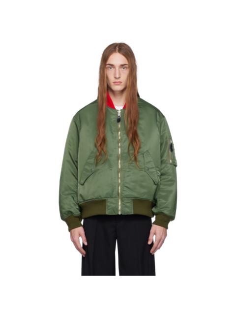 UNDERCOVER Khaki fragment design Edition Reversible Bomber Jacket