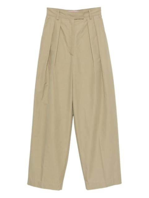 La DoubleJ pleated cotton trousers