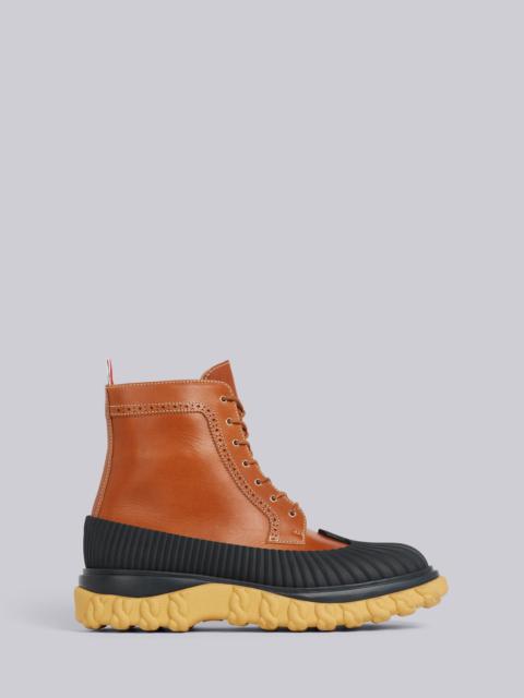 Thom Browne Camel Calf Leather Rubber Sole Longwing Duck Boot