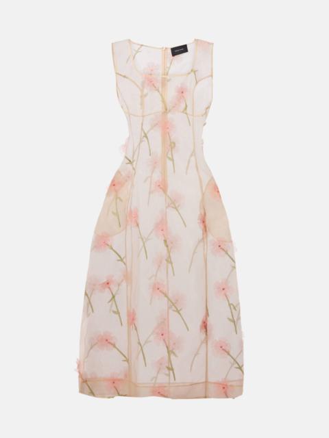 Simone Rocha Sculpted Carnation organza midi dress