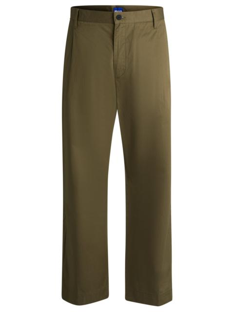 HUGO SKATER-STYLE TROUSERS IN COTTON TWILL WITH BLUE LABEL