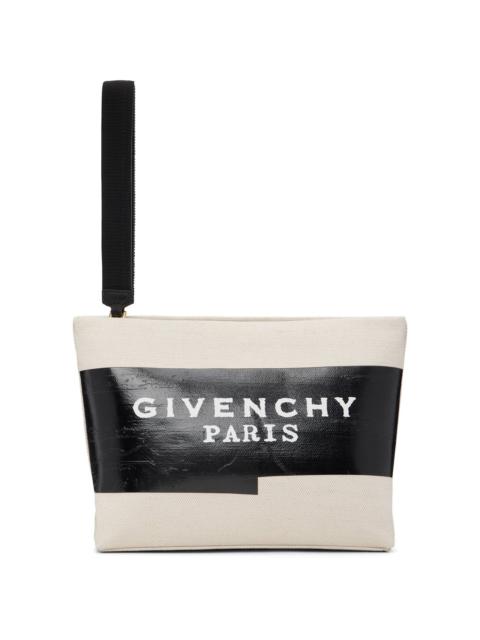 Givenchy Black & Beige 'Givenchy Tape' Pouch