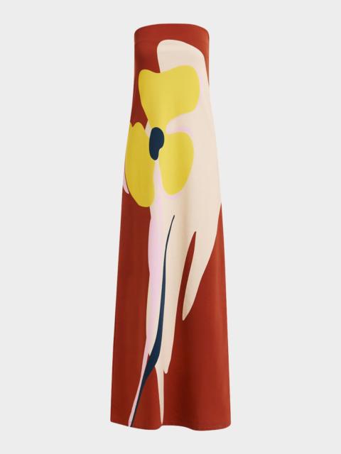 ESSENTIEL ANTWERP Printed Strapless Maxi Dress