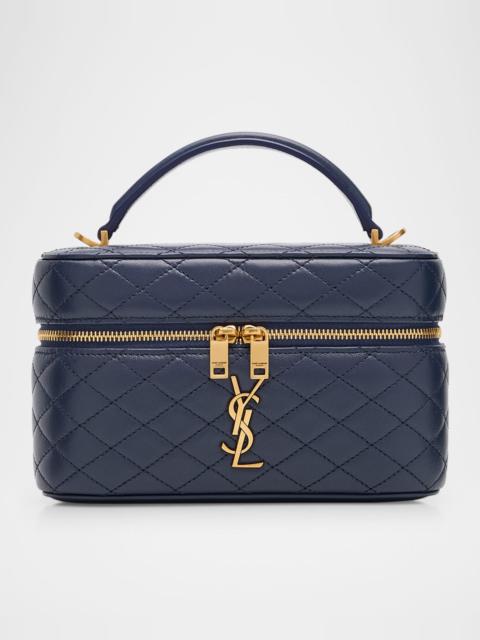 SAINT LAURENT Gabby Mini Vanity Case in Quilted Leather with Gold Hardware