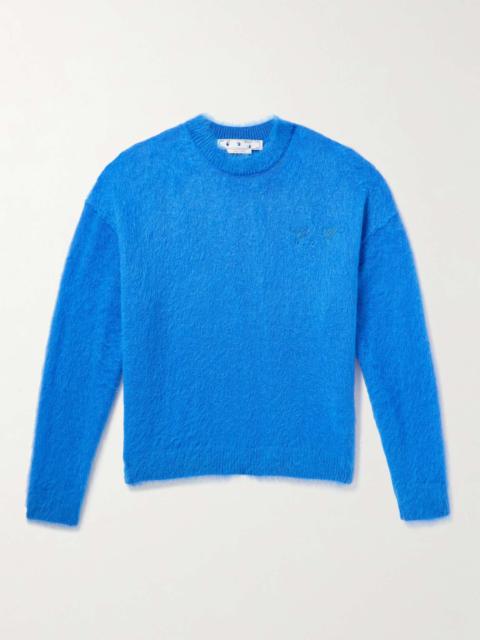 Logo-Print Brushed Mohair-Blend Sweater