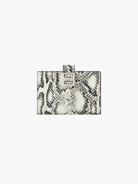 Givenchy 4G CARDHOLDER IN PYTHON EFFECT LEATHER