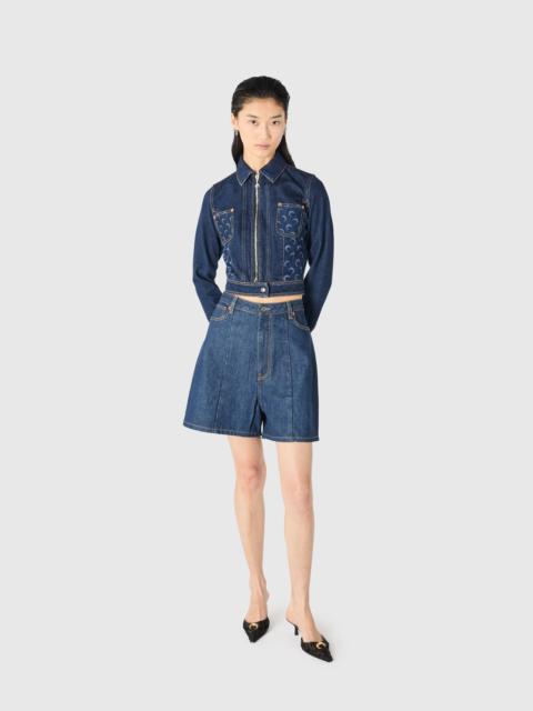 Marine Serre Midnight blue denim shorts