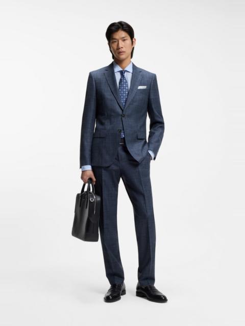 BOSS TWO-PIECE SLIM-FIT SUIT IN WOOL, SILK AND LINEN