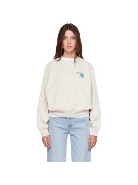 Maison Kitsuné Beige Fortune Fox Relaxed Sweatshirt