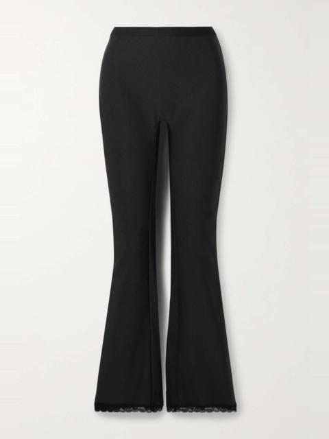 alexanderwang.t Lace-trimmed stretch flared leggings