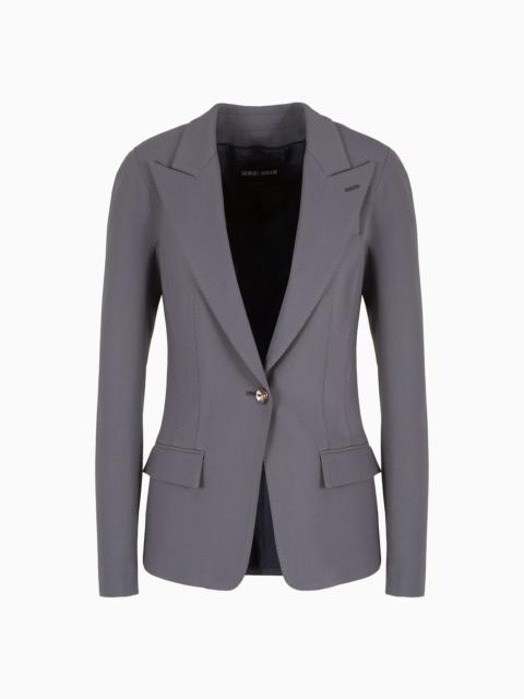 GIORGIO ARMANI ASV viscose-cady single-breasted jacket