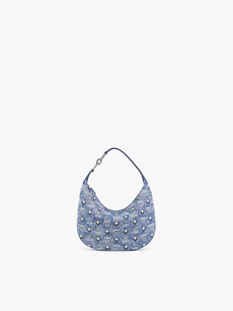 MCM Aren Crescent Hobo in Vintage Monogram Jacquard