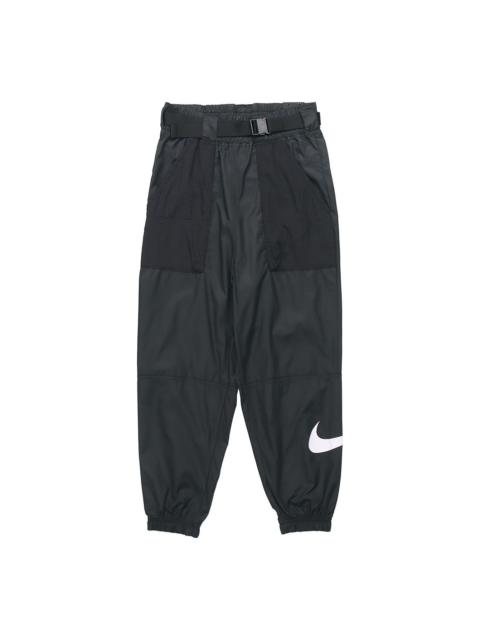 Nike (WMNS) Nike Sportswear Swoosh Woven Casual Sports Long Pants Black CJ3777-010