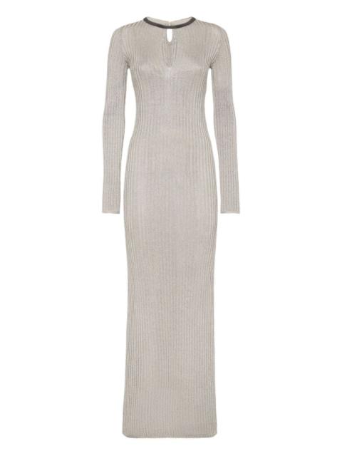 Brunello Cucinelli keyhole-neck ribbed maxi dress