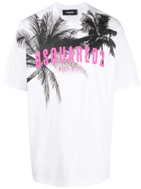 DSQUARED2 DSQUARED2 D2 Palms Slouch T-Shirt White