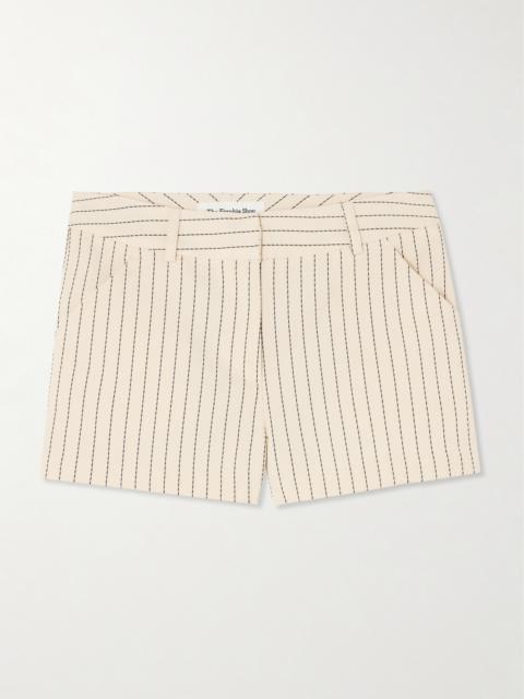 The Frankie Shop Kate Pinstriped Twill Shorts