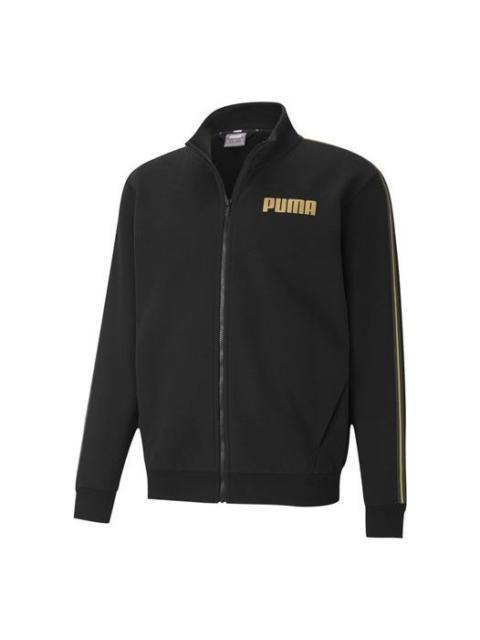PUMA PUMA Metallic Logo Sports Stand Collar Jacket Black 587666-01