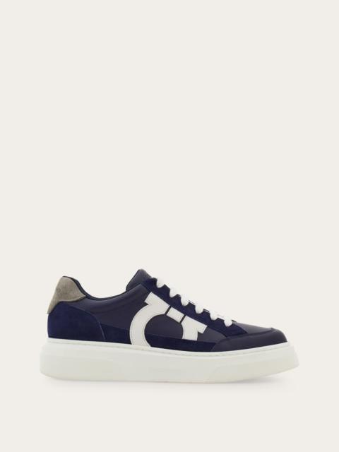 FERRAGAMO Low top sneaker with Gancini outline