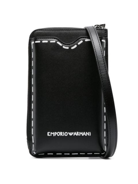 EMPORIO ARMANI logo-print wallet phone pouch