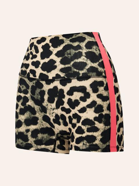 P.E NATION HIGHGATE 3" BIKE SHORT IN LEOPARD & DIVA PINK