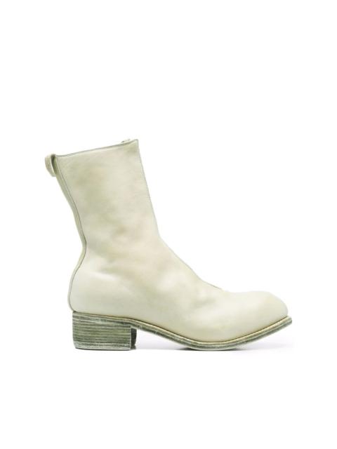 front-zip round-toe boots