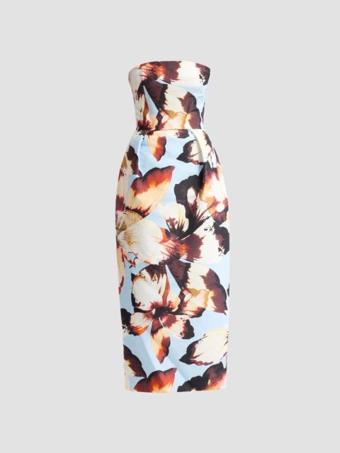 Monique Lhuillier Women's Floral Silk Faille Strapless Cocktail Dress - Breeze Multi