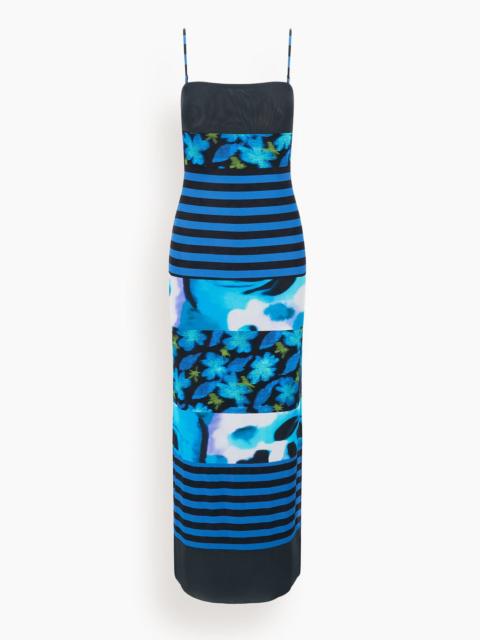STAUD Leona Dress in Blue Haze Multi