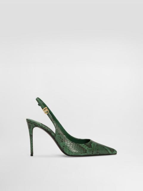 Dolce & Gabbana Python skin slingbacks