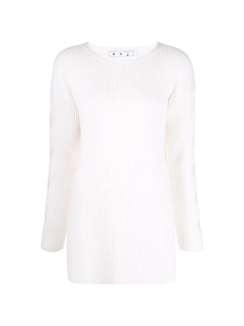 ribbed-knit wool jumper