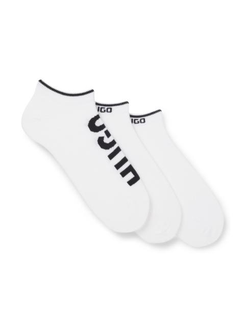 HUGO THREE-PACK OF ANKLE SOCKS WITH LOGOS