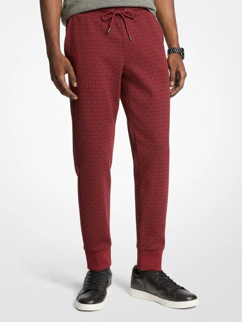 MICHAEL KORS Signature Logo Print Cotton Blend Joggers