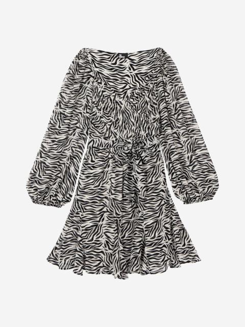 The Kooples SHORT ZEBRA PRINT WRAP DRESS