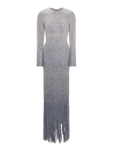 MARMAR HALIM Beaded Stone Gown silver
