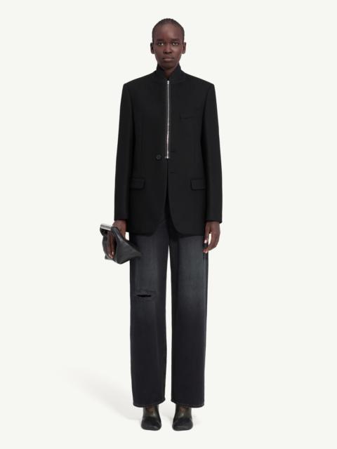 MM6 Maison Margiela Flannel zip-front suit jacket