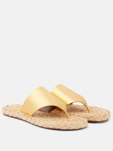PARIS TEXAS Amalfi metallic leather thong sandals