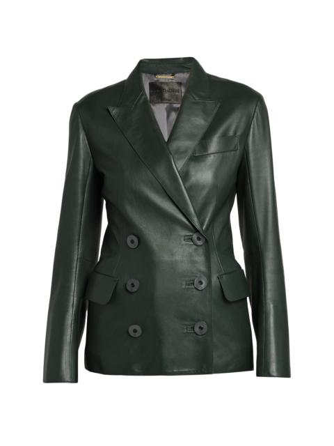GIORGIO ARMANI Women's Leather Double-Breasted Blazer - Unexplored