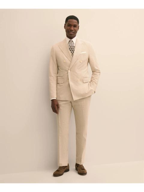 Brooks Brothers Classic Fit Stretch Cotton Double-Breasted Seersucker 1818 Suit