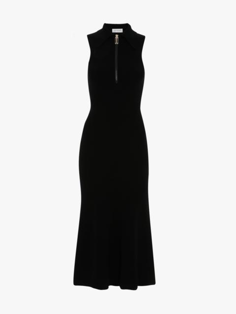 Victoria Beckham Mira Midi Dress In Black