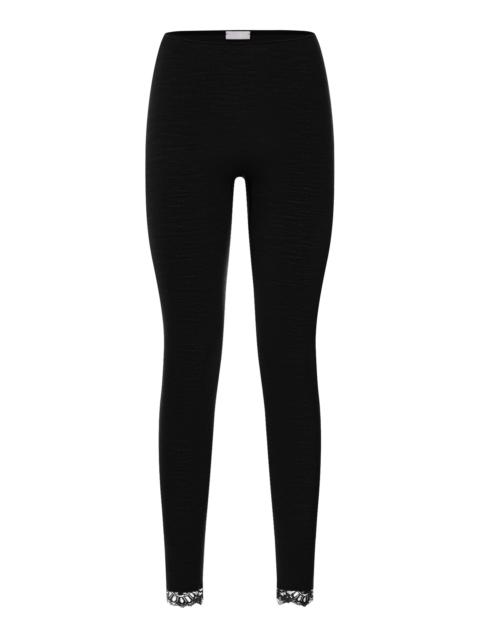 HANRO Woolen Lace Lace Trim Wool and Silk Leggings