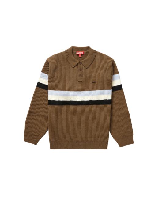 Supreme Small Box Polo Sweater Dark Brown