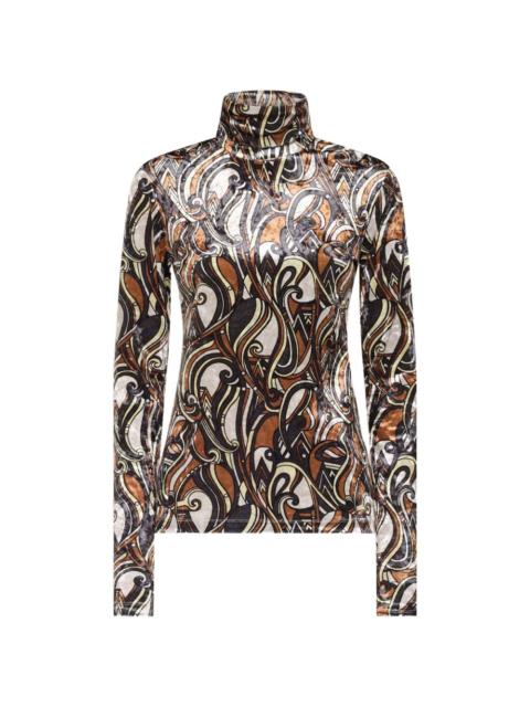 Pierre-Louis Mascia Ranat swirl-motif turtleneck top