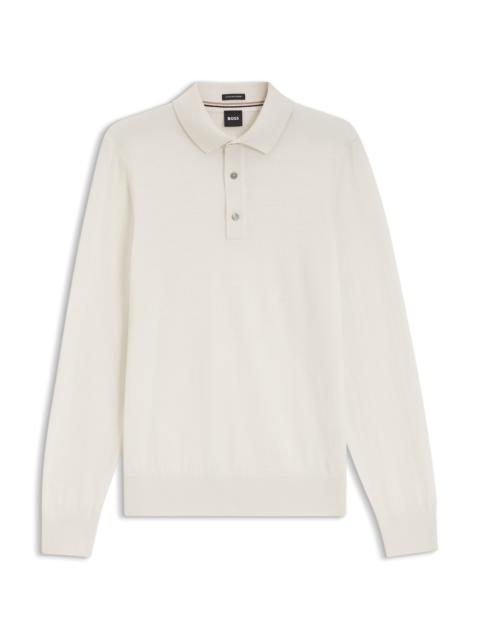 BOSS REGULAR-FIT KNIT POLO IN MERINO WOOL