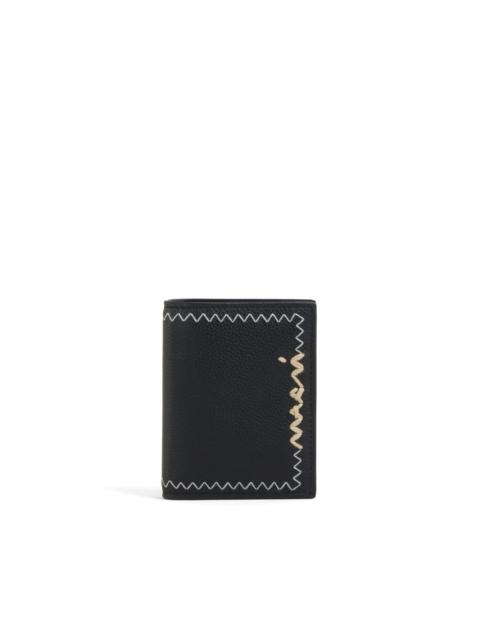 Marni logo-embroidered leather wallet