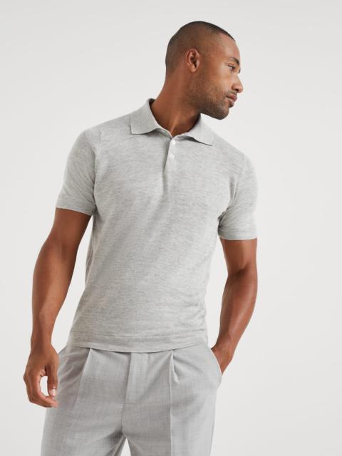 Linen and cotton knit polo