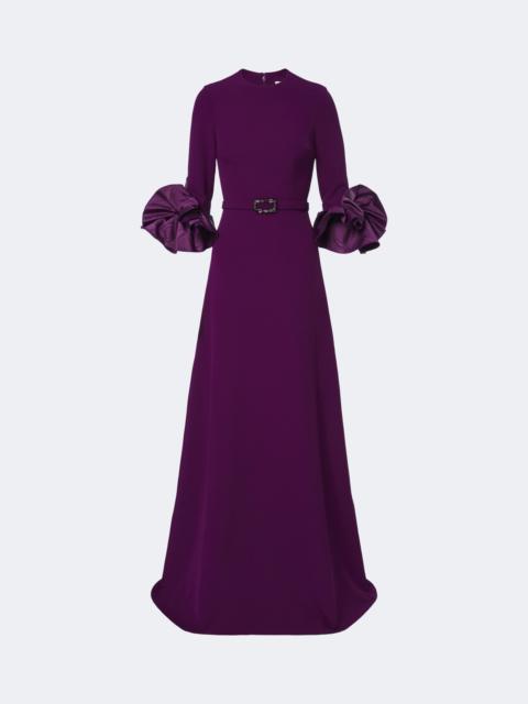 Safiyaa Belen crêpe belted gown