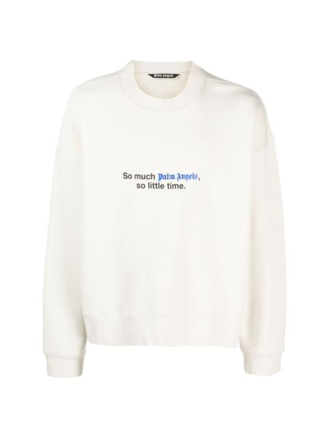slogan-print crew-neck sweatshirt