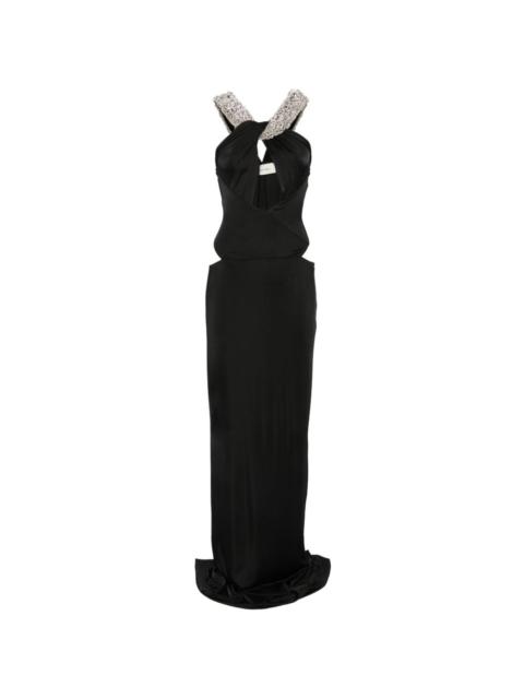 THE NEW ARRIVALS ILKYAZ OZEL Rio crystal-embellished cutout maxi dress