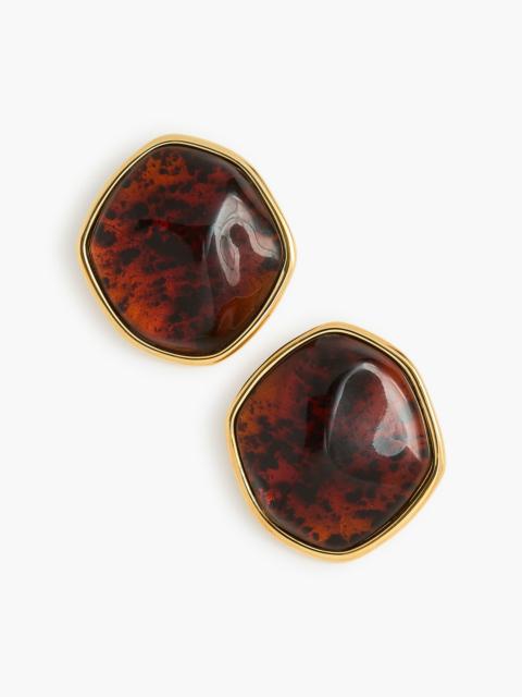 BRANDON MAXWELL The Resin Earrings in Amber and Gold