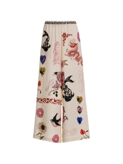 Agua by Agua Bendita Winter Matches printed trousers